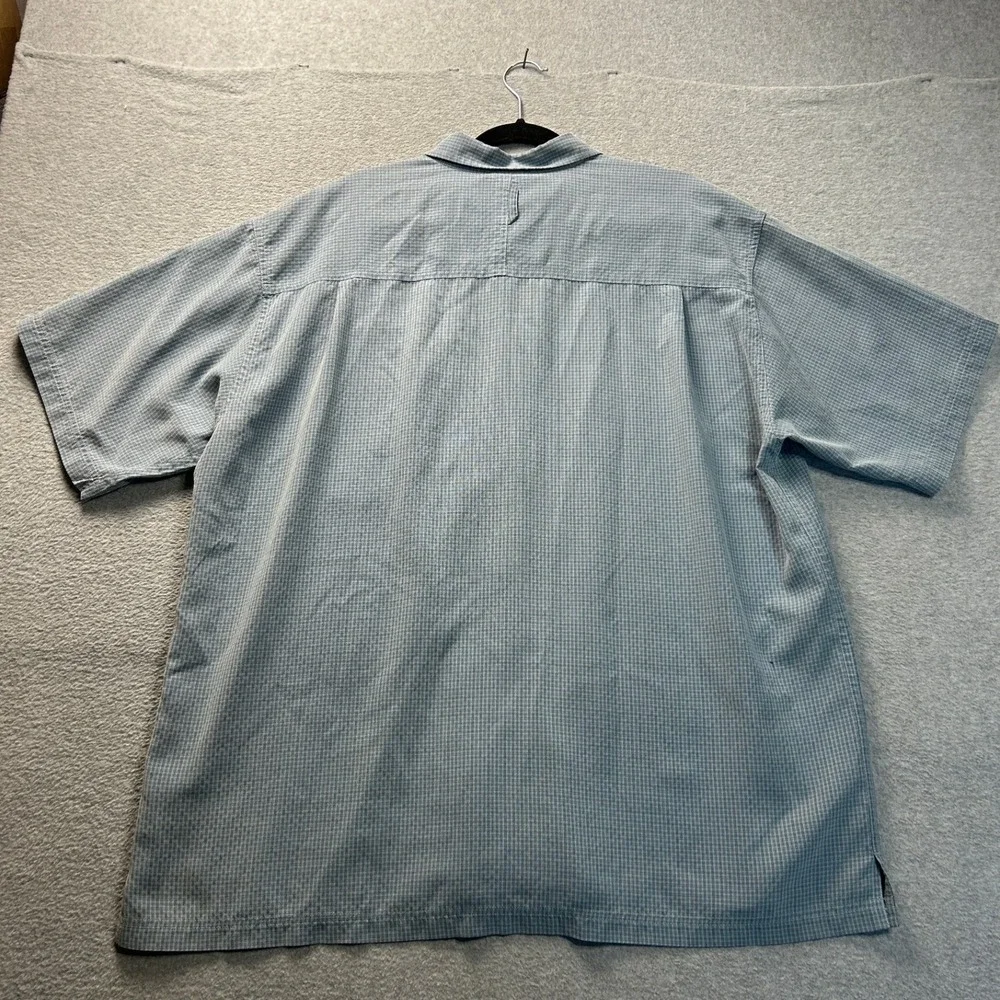 The North Face Hiking Shirt Mens XXL Blue Short Sleeve Performance Outdoor Check